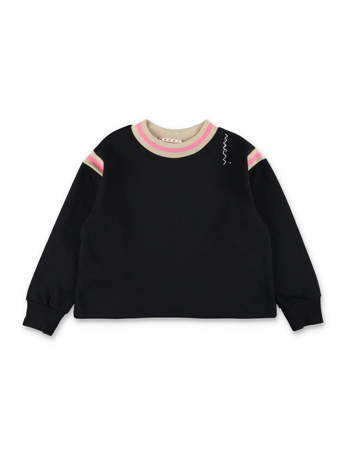 Black sweatshirt with striped details Marni Kids Cotton