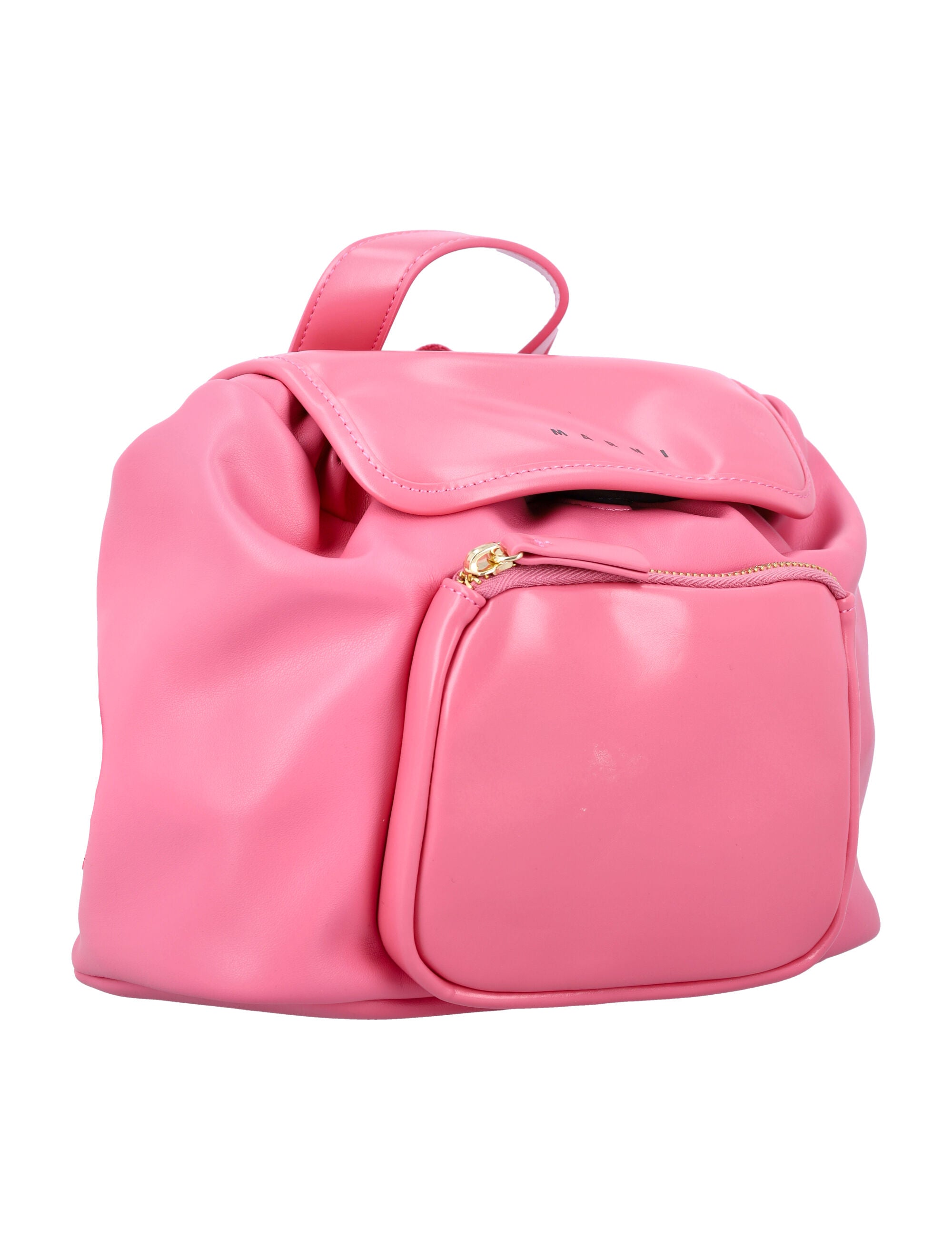 Kid - Eco leather pink backpack Polyester