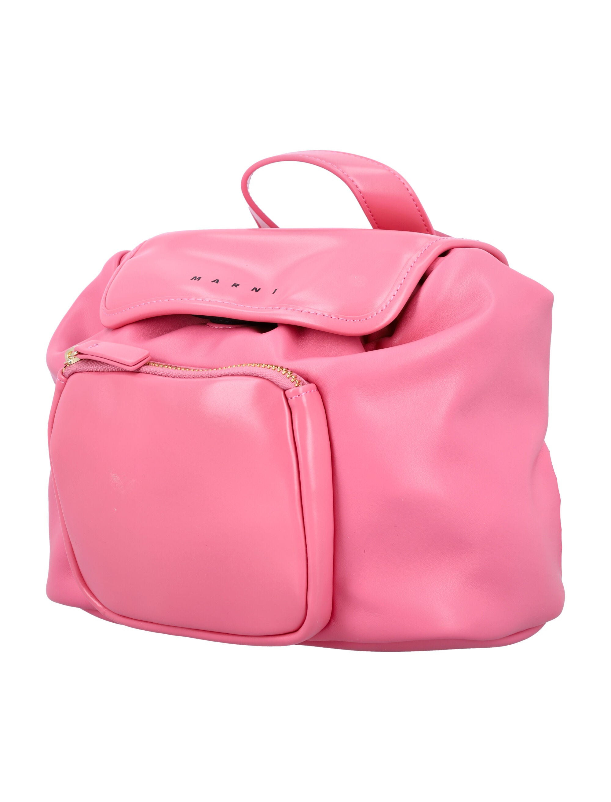 Kid - Eco leather pink backpack Polyester