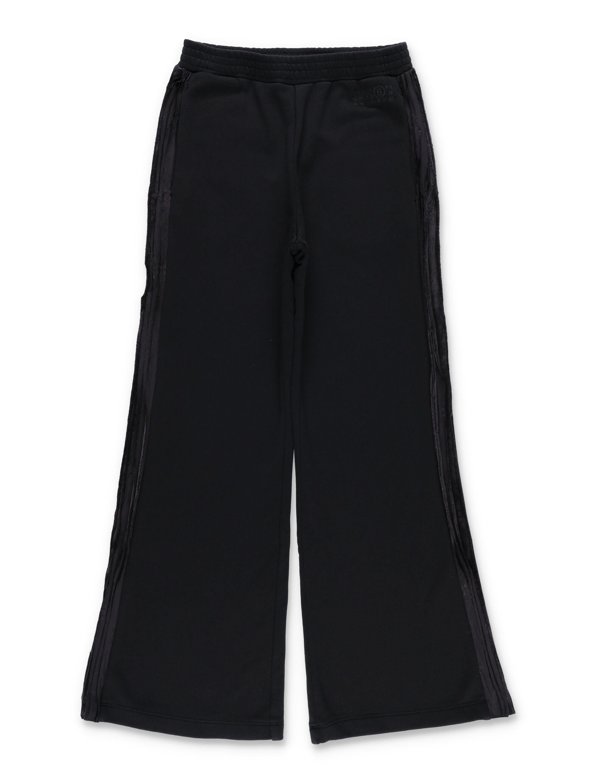 MM6 Maison Margiela Kids black jogger trousers with side bands Cotton Pant