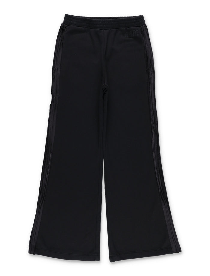 MM6 Maison Margiela Kids black jogger trousers with side bands Cotton Pant