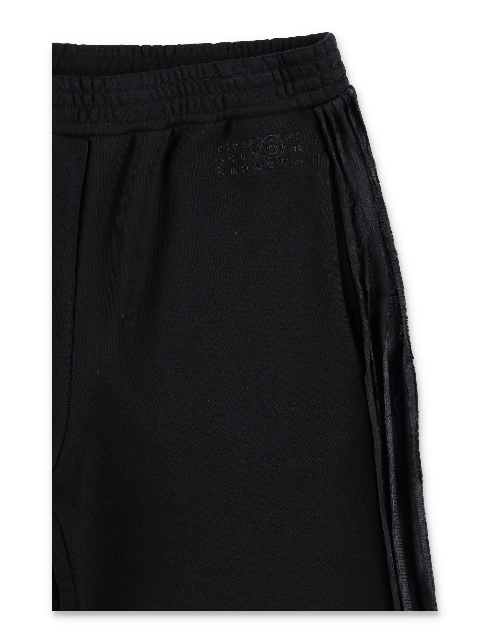 MM6 Maison Margiela Kids black jogger trousers with side bands Cotton Pant