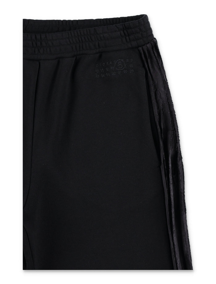 MM6 Maison Margiela Kids black jogger trousers with side bands Cotton Pant