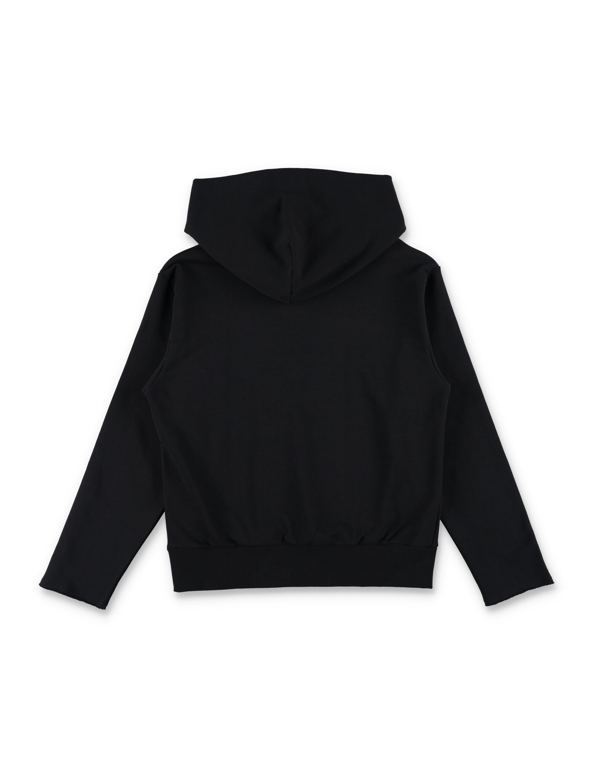 MM6 Maison Margiela Kids black hoodie with zip Cotton Sweatshirt