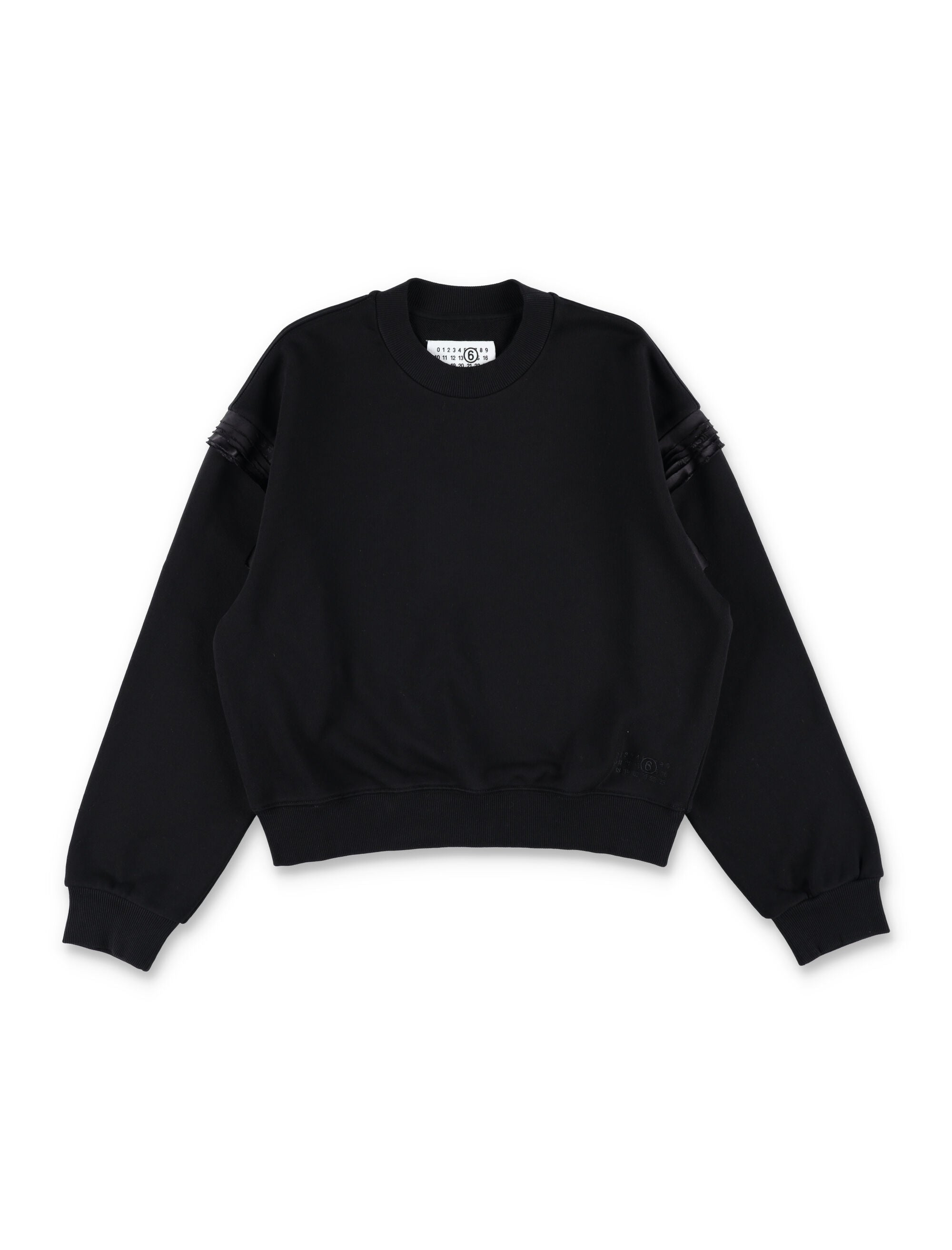 MM6 Maison Margiela Kids black sweatshirt with sleeve details Cotton
