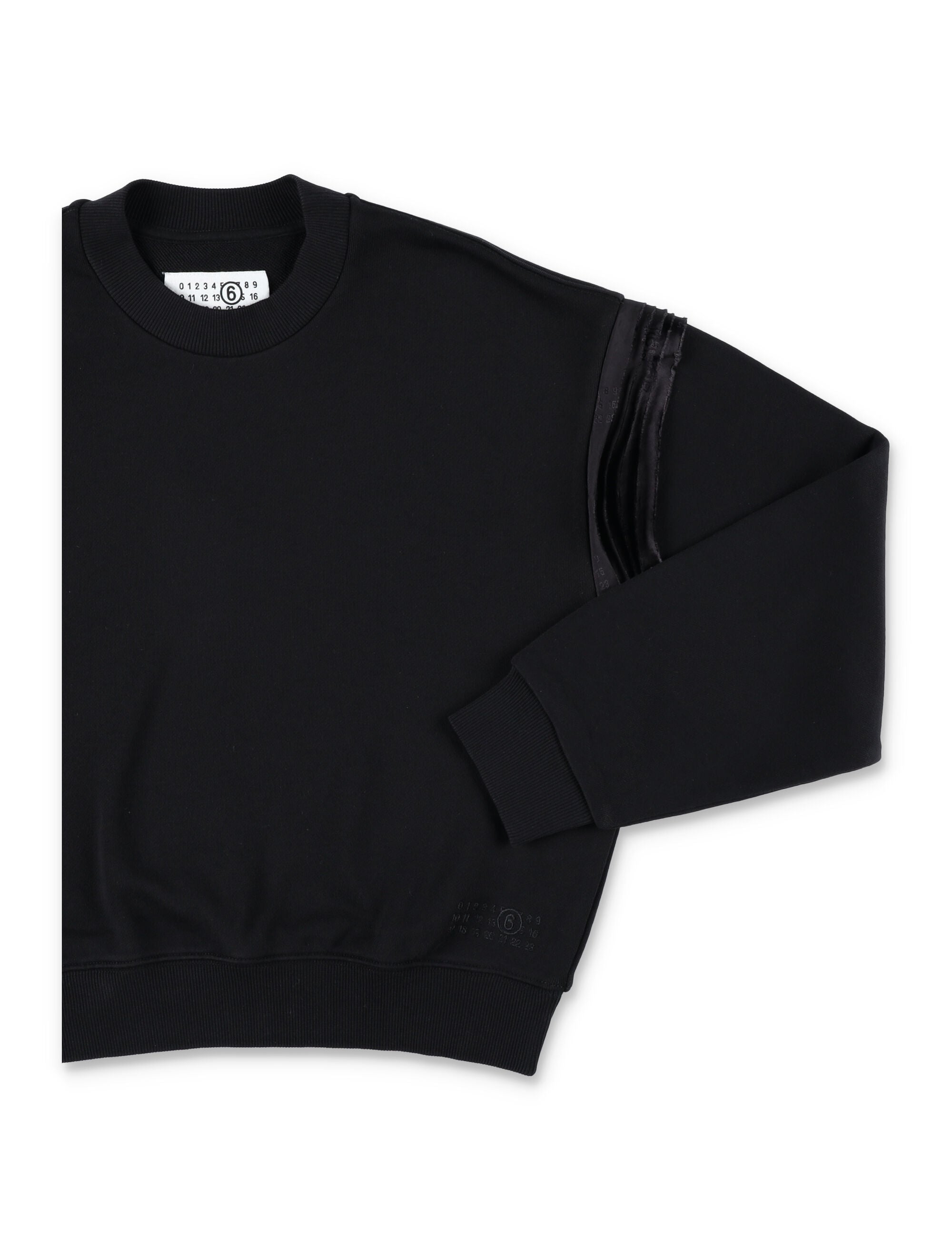 MM6 Maison Margiela Kids black sweatshirt with sleeve details Cotton