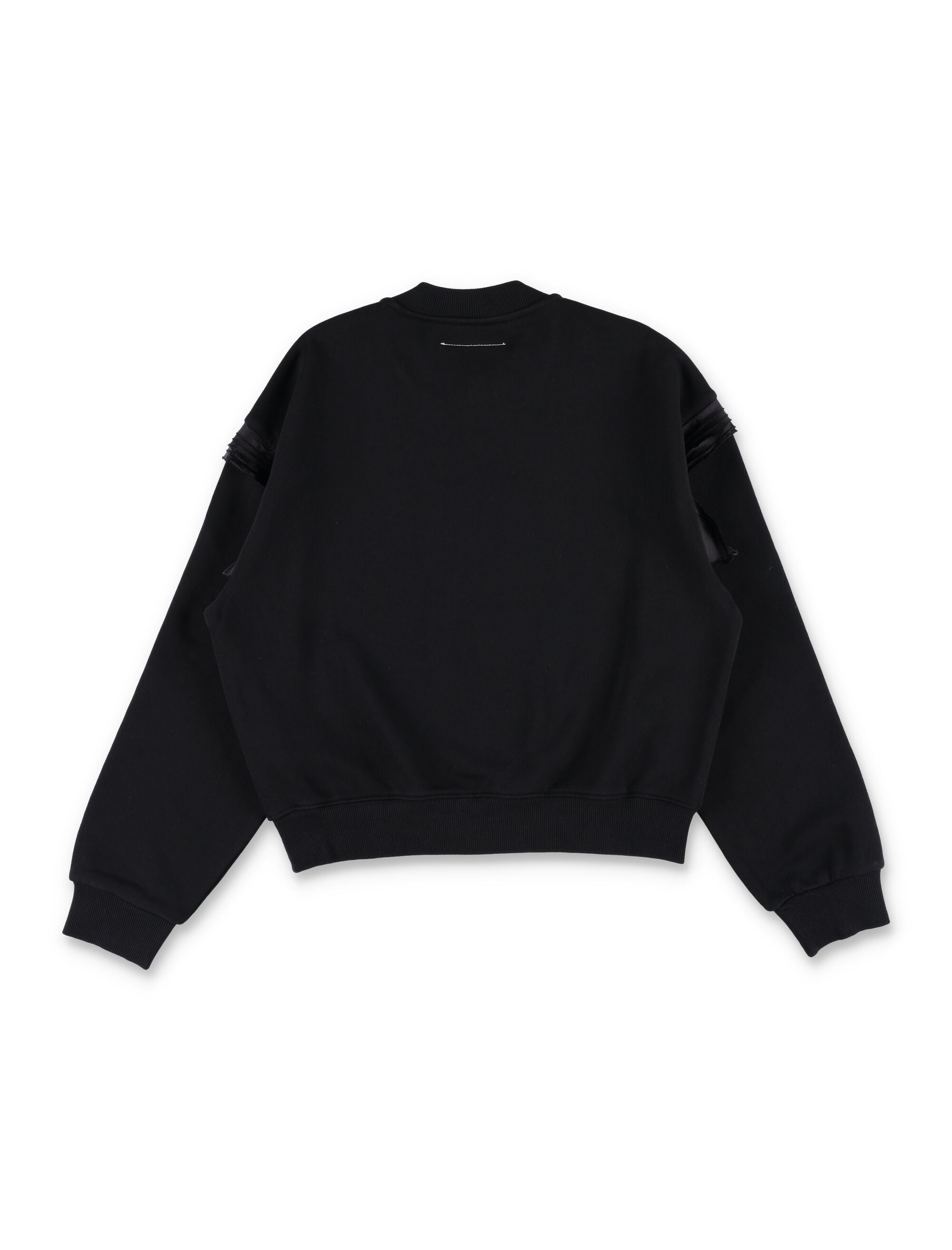 MM6 Maison Margiela Kids black sweatshirt with sleeve details Cotton