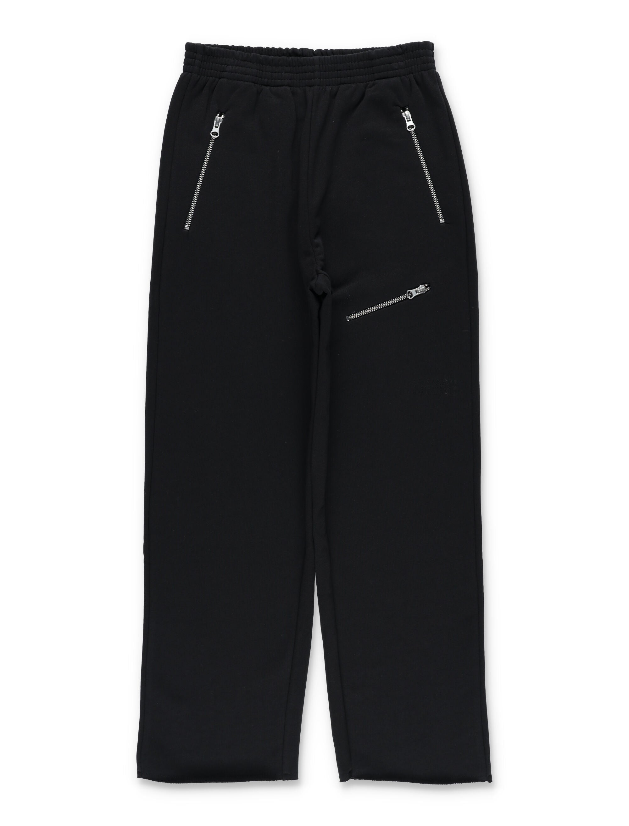MM6 Maison Margiela Kids black jogger trousers with zips Cotton Pant