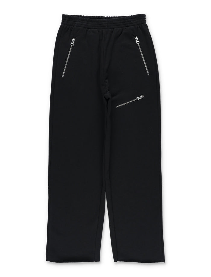 MM6 Maison Margiela Kids black jogger trousers with zips Cotton Pant