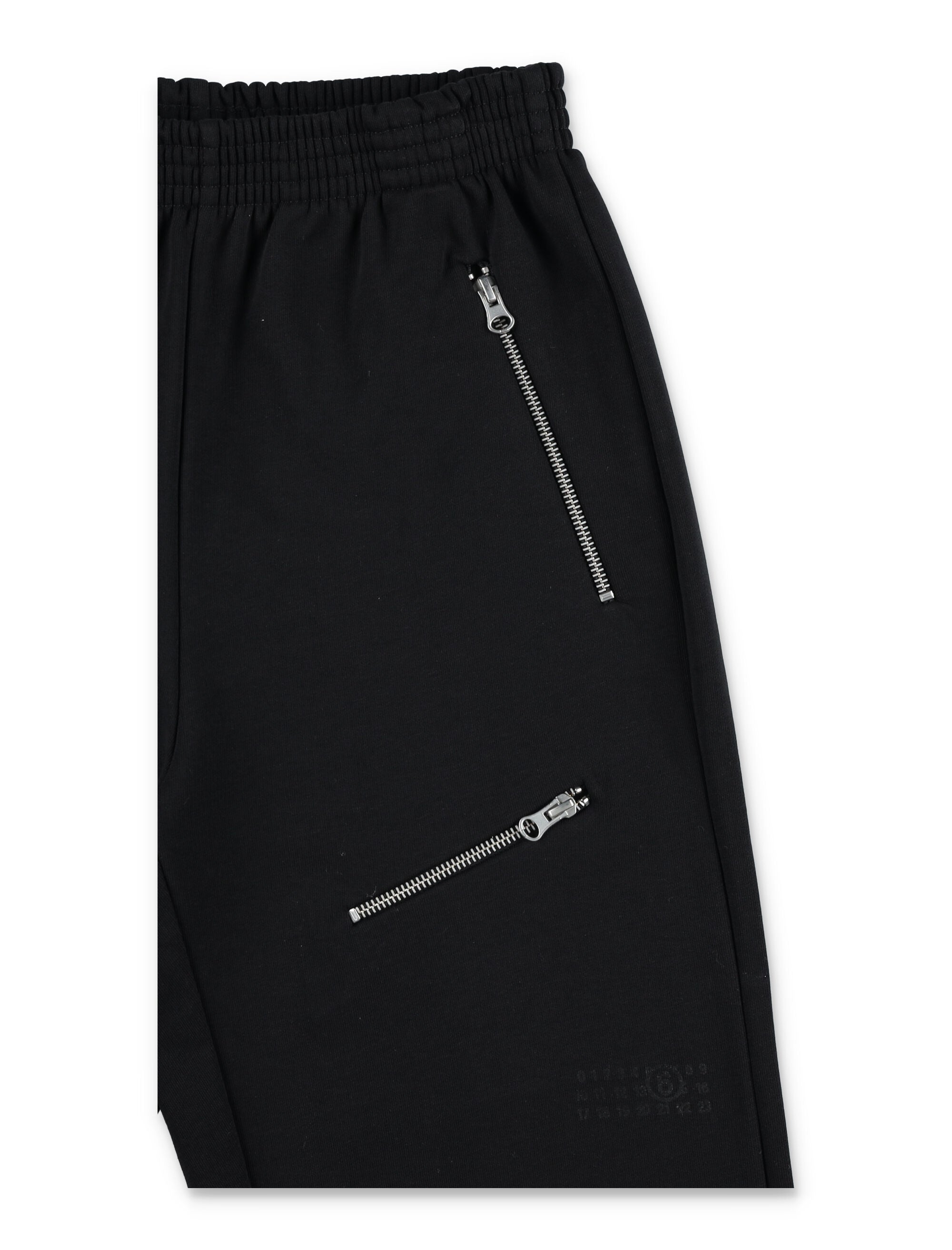 MM6 Maison Margiela Kids black jogger trousers with zips Cotton Pant