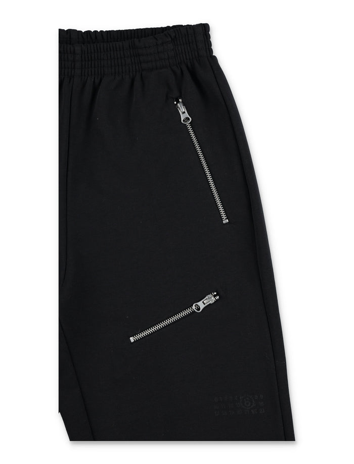 MM6 Maison Margiela Kids black jogger trousers with zips Cotton Pant
