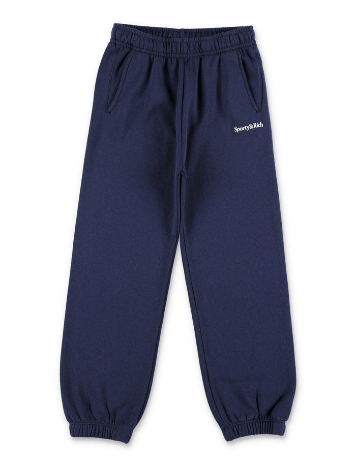 Sporty & Rich Kids navy logo jogging pants Dark Cotton