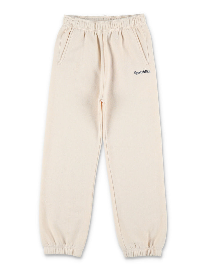 Sporty & Rich Kids cream logo jogging pants Cotton
