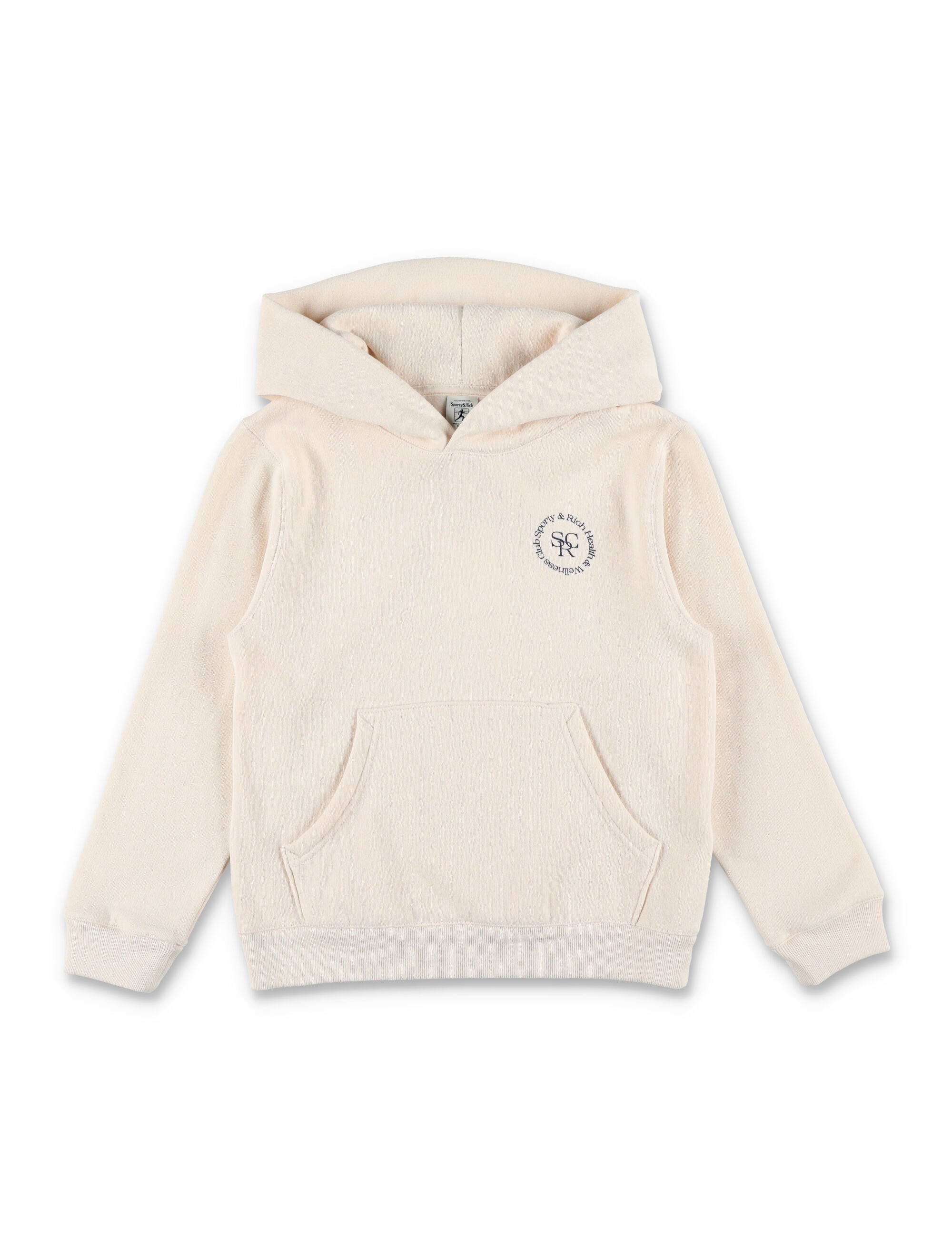 Sporty & Rich Kids cream Circle logo hoodie Cotton Sweatshirt
