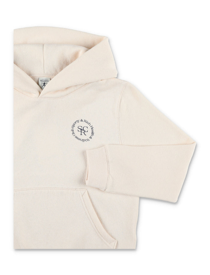 Sporty & Rich Kids cream Circle logo hoodie Cotton Sweatshirt