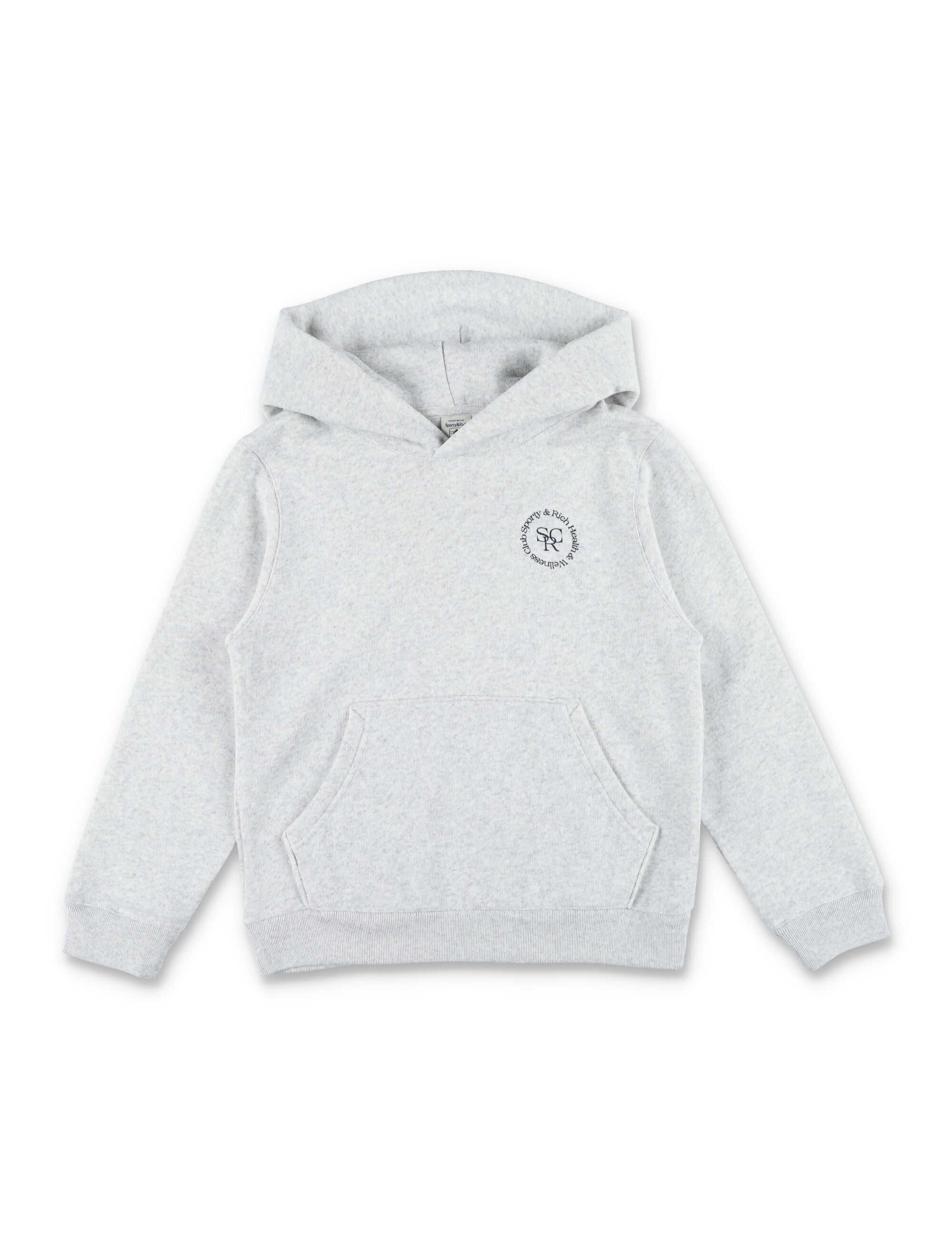 Sporty & Rich Kids grey melange Circle logo hoodie Heather Gray Cotton Sweatshirt