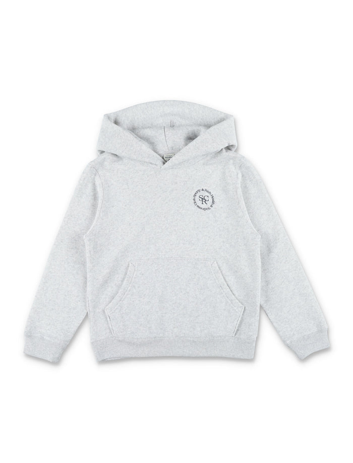 Sporty & Rich Kids grey melange Circle logo hoodie Heather Gray Cotton Sweatshirt