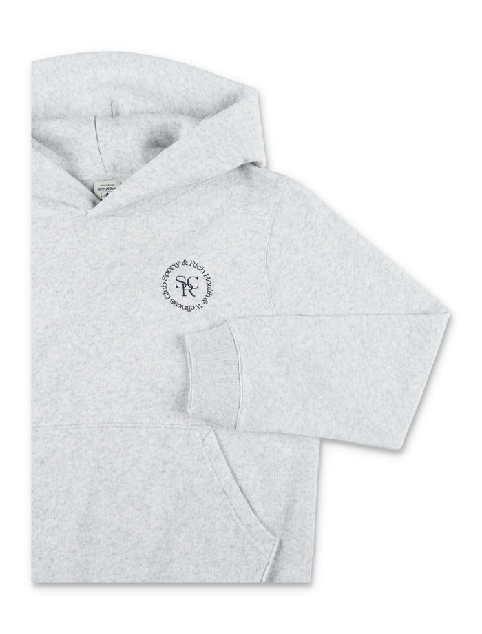 Sporty & Rich Kids grey melange Circle logo hoodie Heather Gray Cotton Sweatshirt