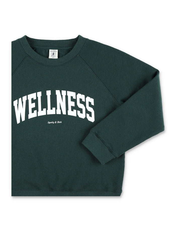 Sporty & Rick Kids green fleece Wellness crewneck Forest Cotton Sweatshirt