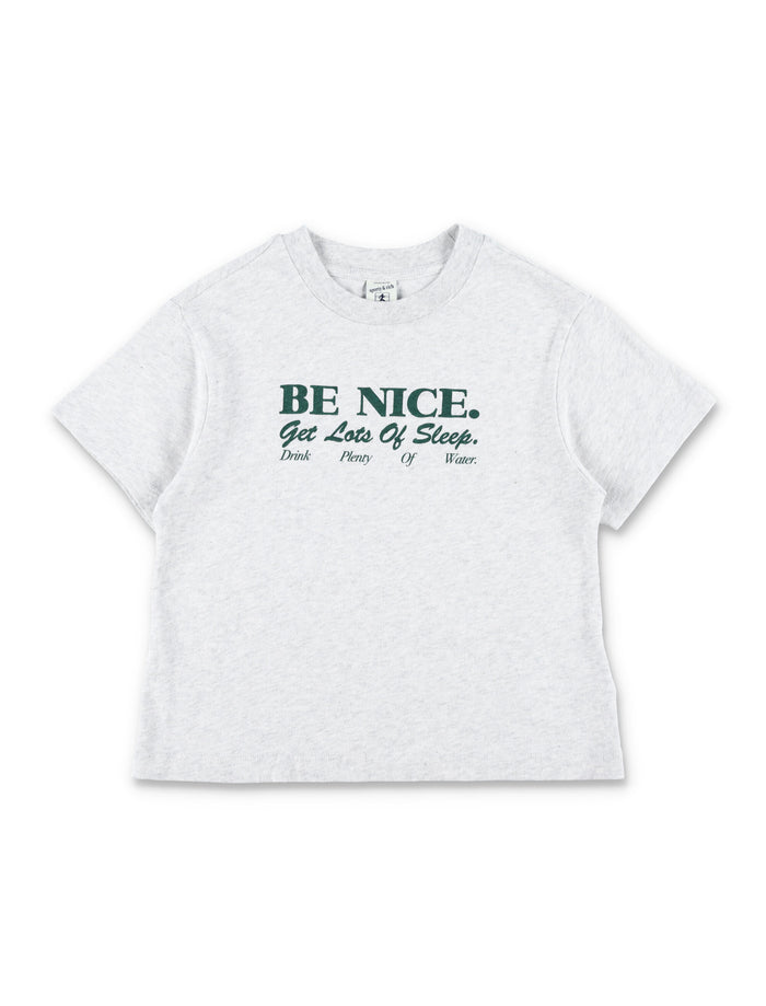 Sporty & Rich Be Nice kids t-shirt Heather Gray Cotton