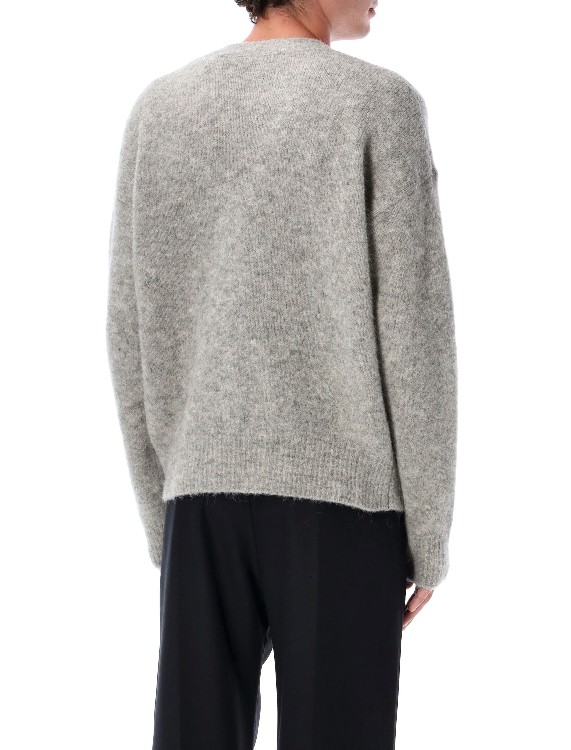 Ami Paris alpaca blend crew neck sweater Grey