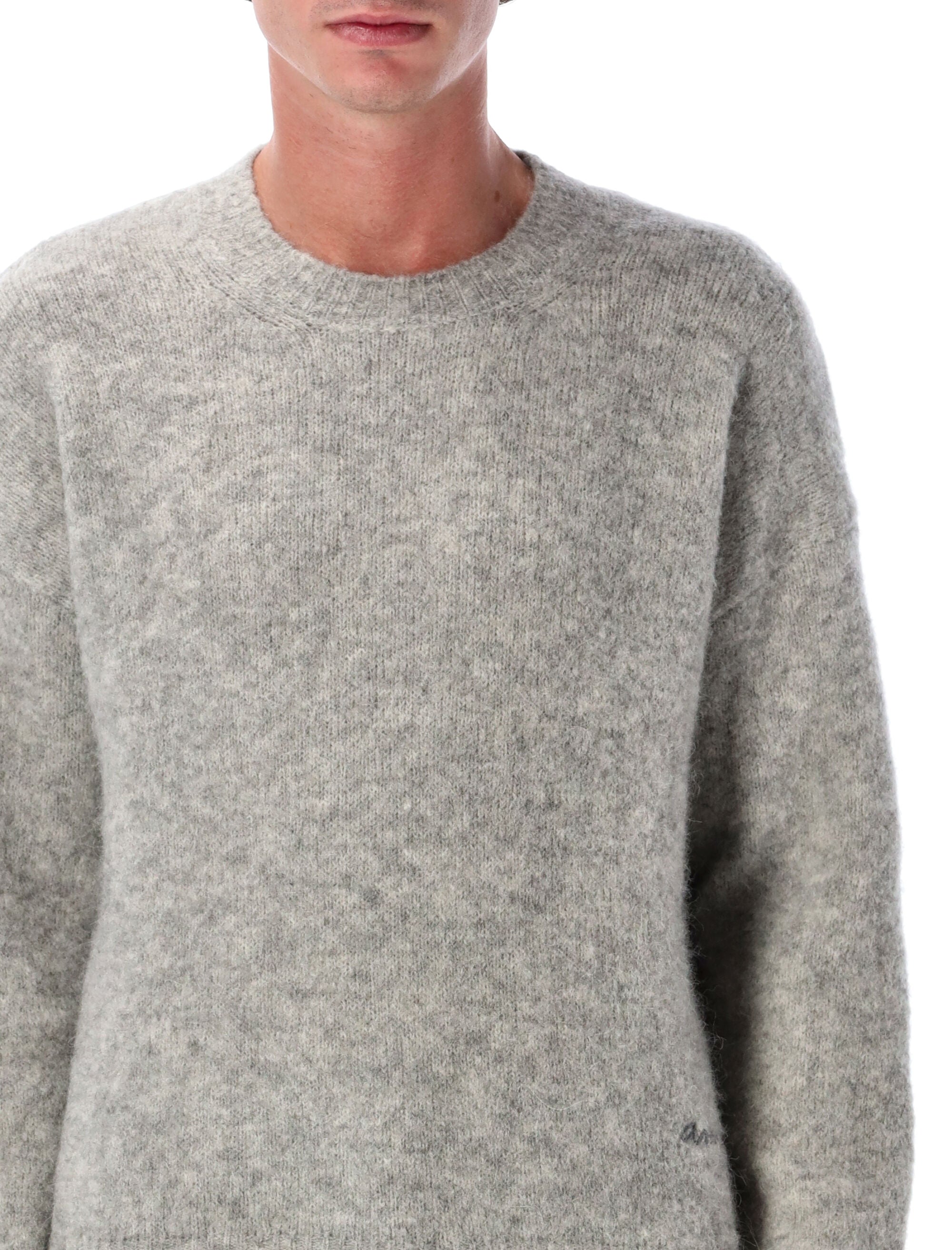 Ami Paris alpaca blend crew neck sweater Grey