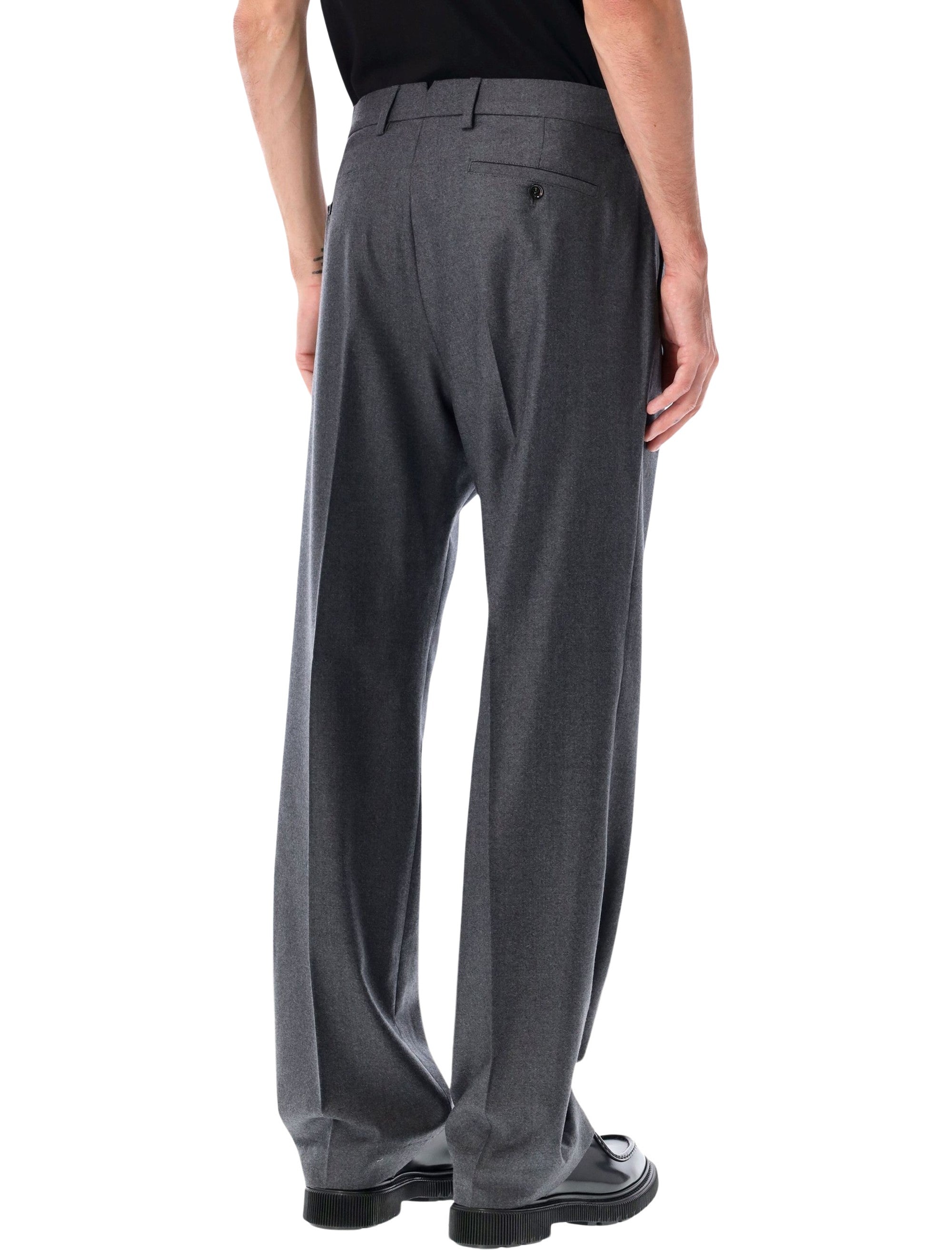 Ami Paris Grey Wool Classic Trousers Anthracite Virgin Pant