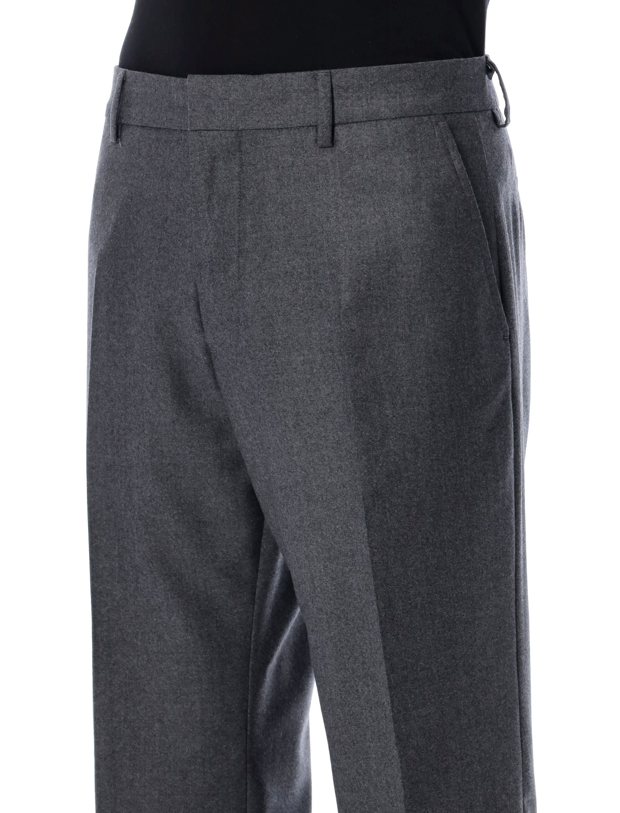 Ami Paris Grey Wool Classic Trousers Anthracite Virgin Pant