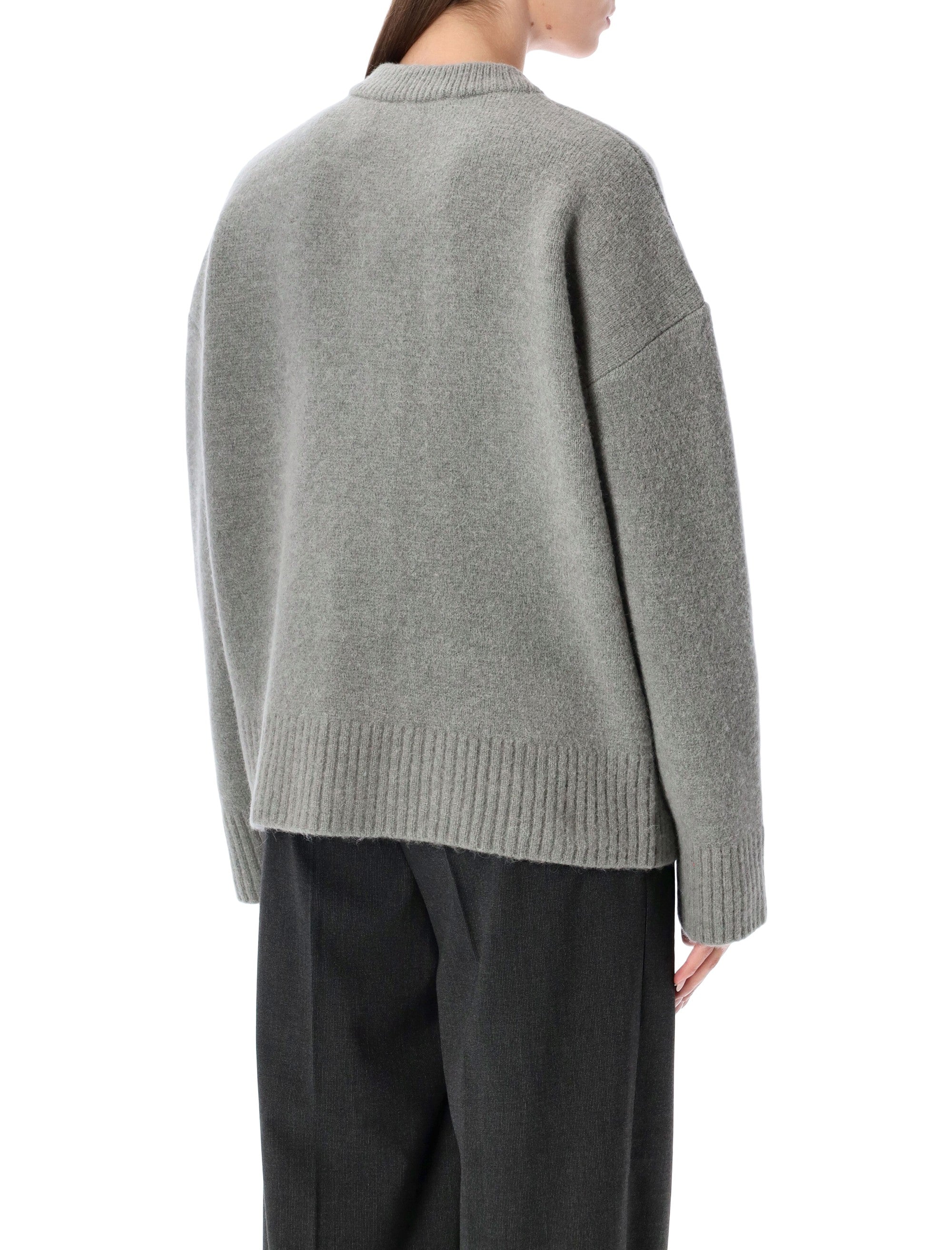 Ami Paris alpaca cardigan with de Cœur logo Gris
