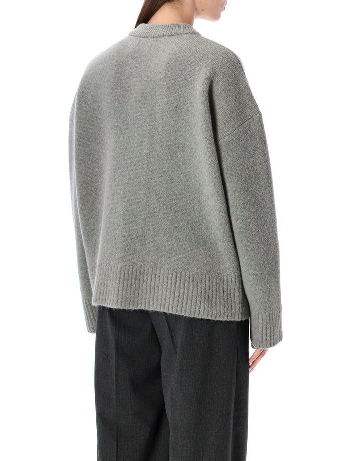 Ami Paris alpaca cardigan with de Cœur logo Gris