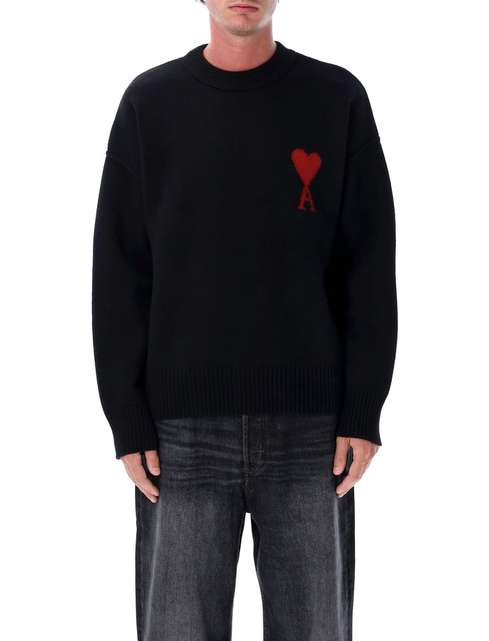 Wool Ami De Coeur sweater Paris Black Red