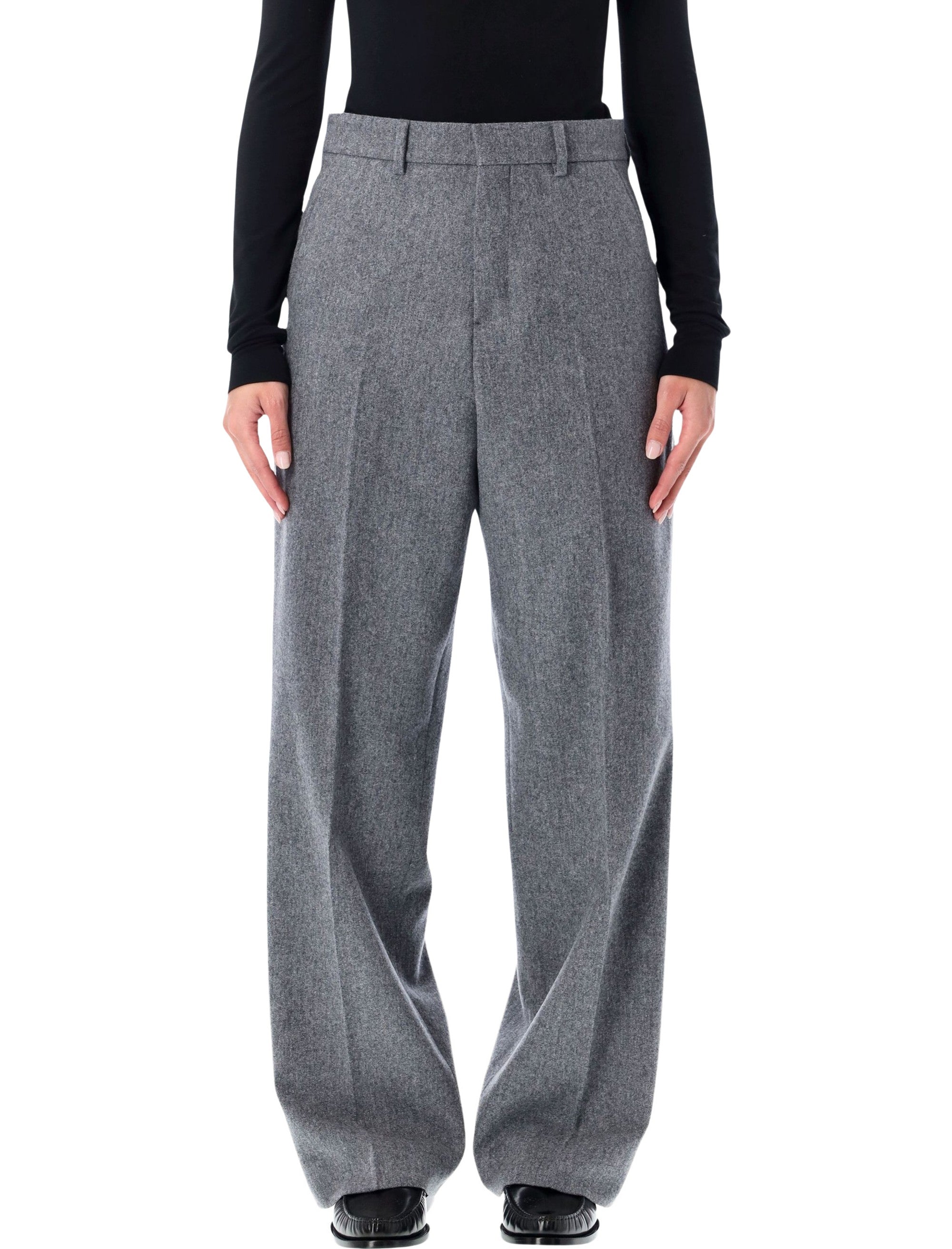AMI Paris wool wide-leg trousers Grey Virgin Pocket Lining Pant