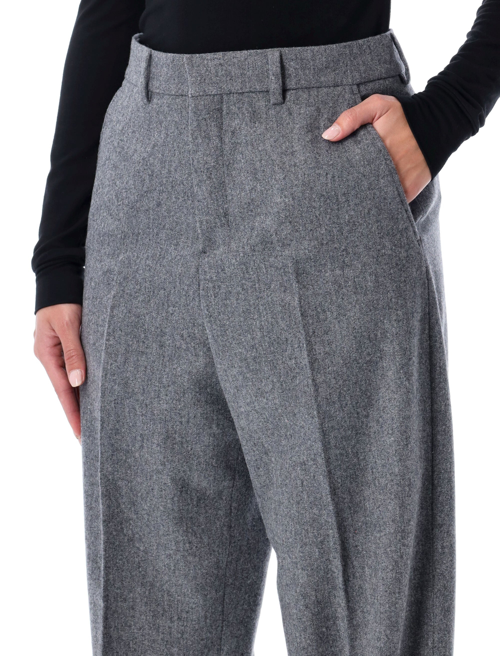AMI Paris wool wide-leg trousers Grey Virgin Pocket Lining Pant