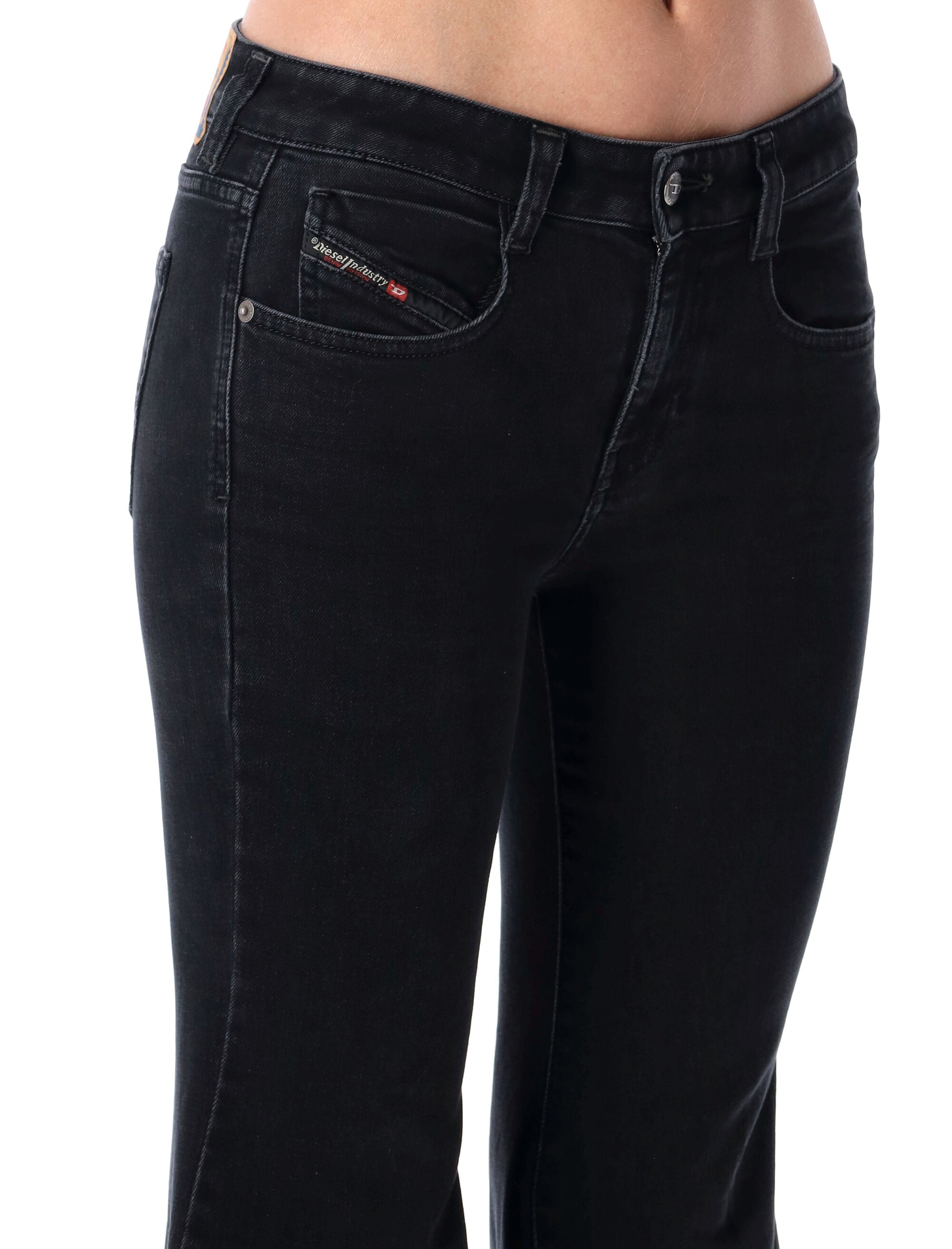 Black Low-rise Flared Jeans Diesel 1970 D-Bleess Cotton