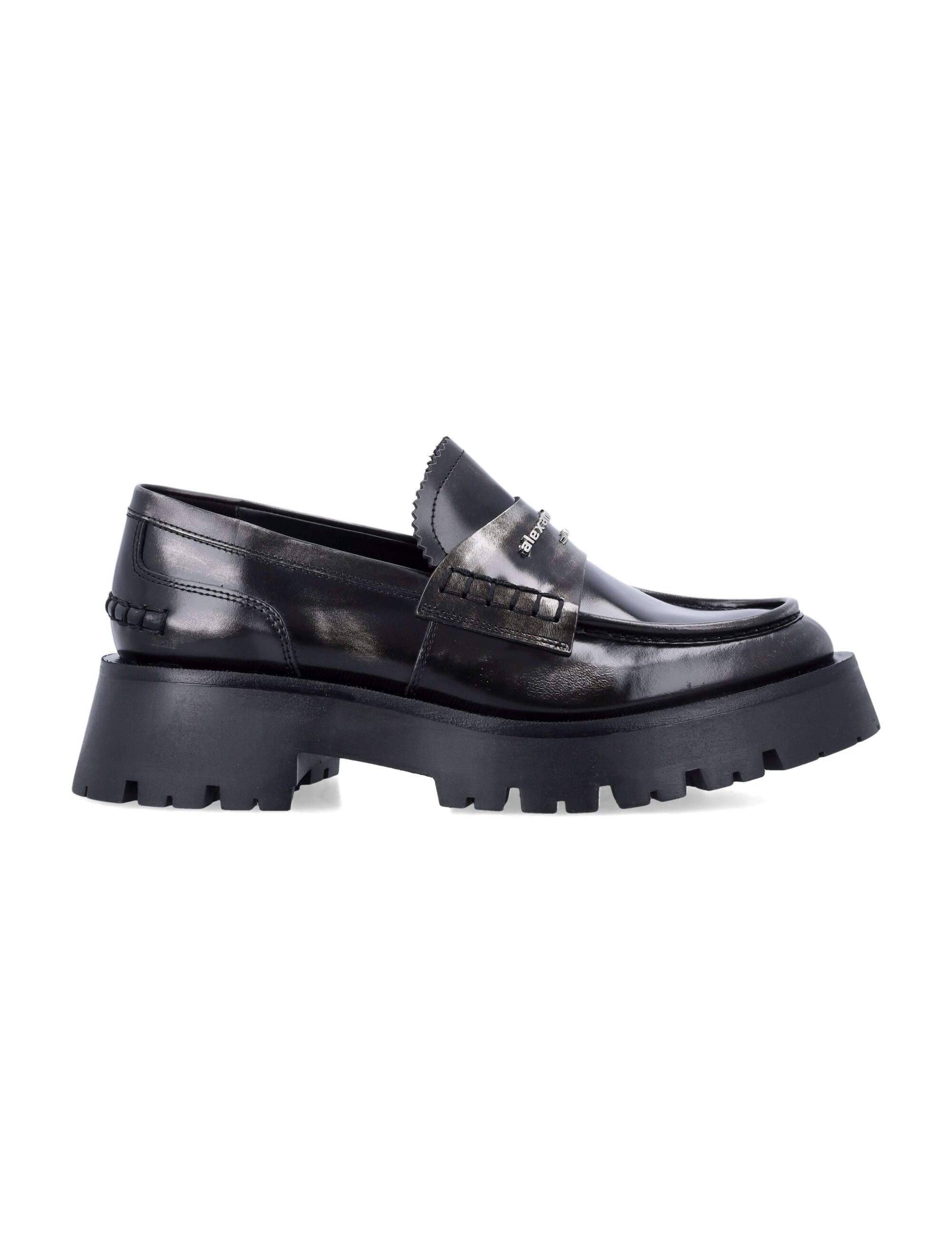Alexander Wang two-tone leather loafers Black/grey Upper