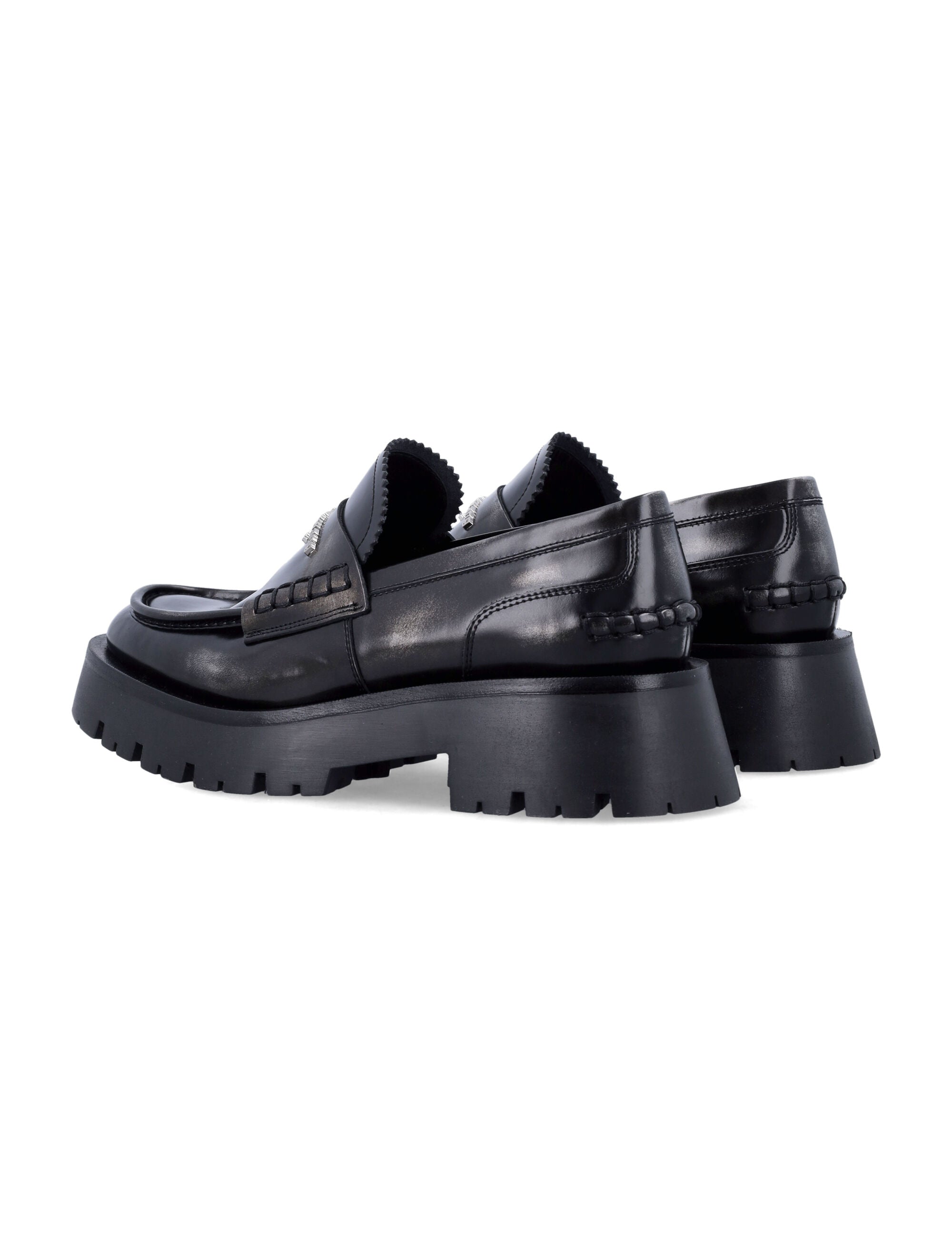 Alexander Wang two-tone leather loafers Black/grey Upper