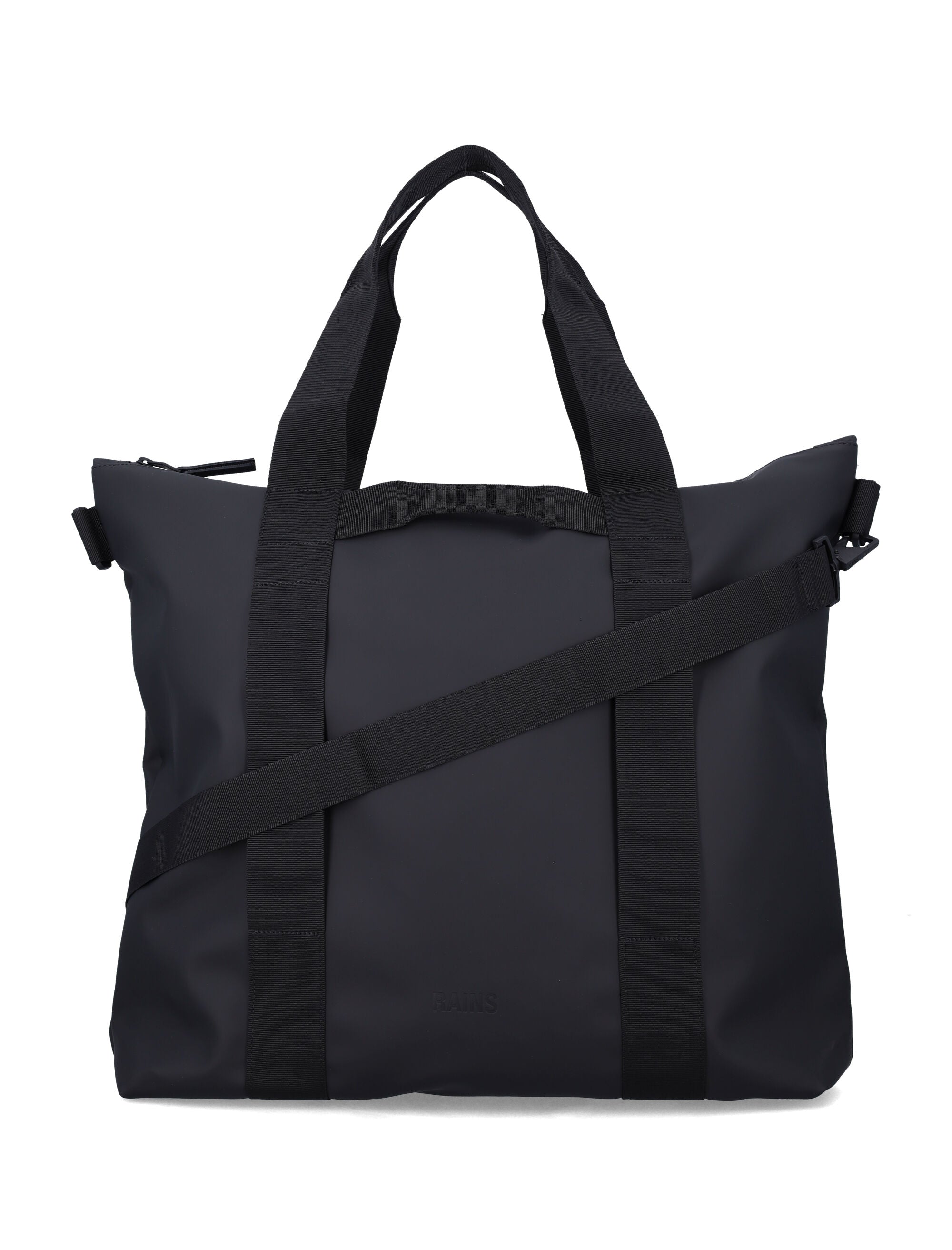 Rains Black Waterproof Tote Bag Polyester Coating