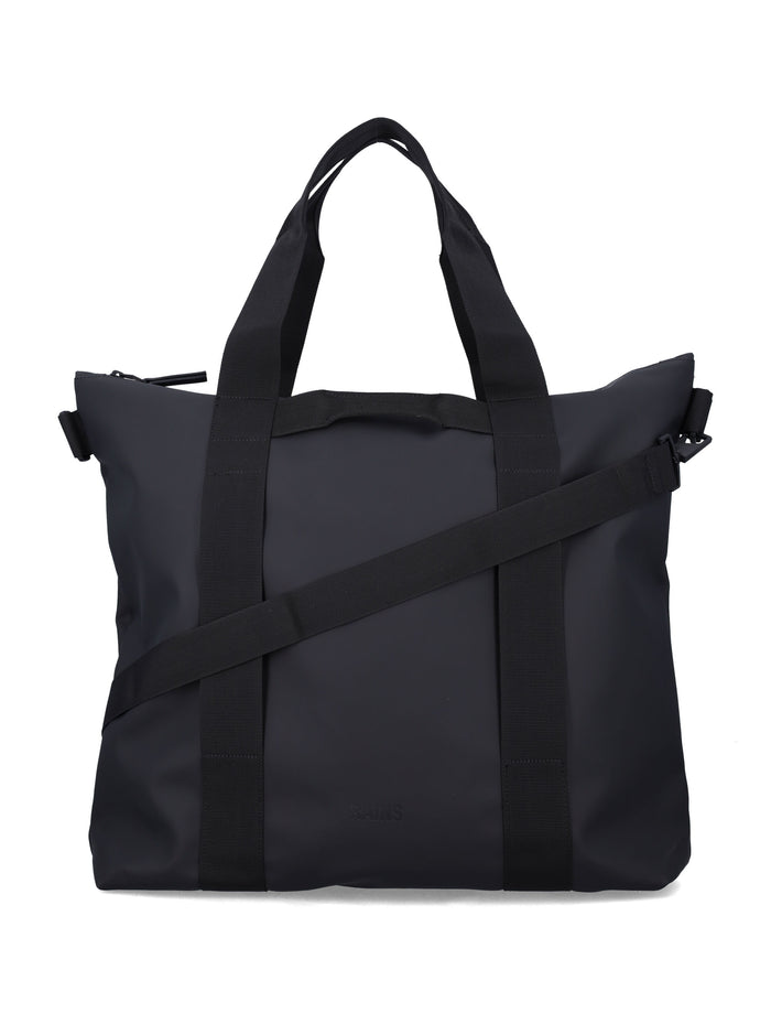 Rains Black Waterproof Tote Bag Polyester Coating