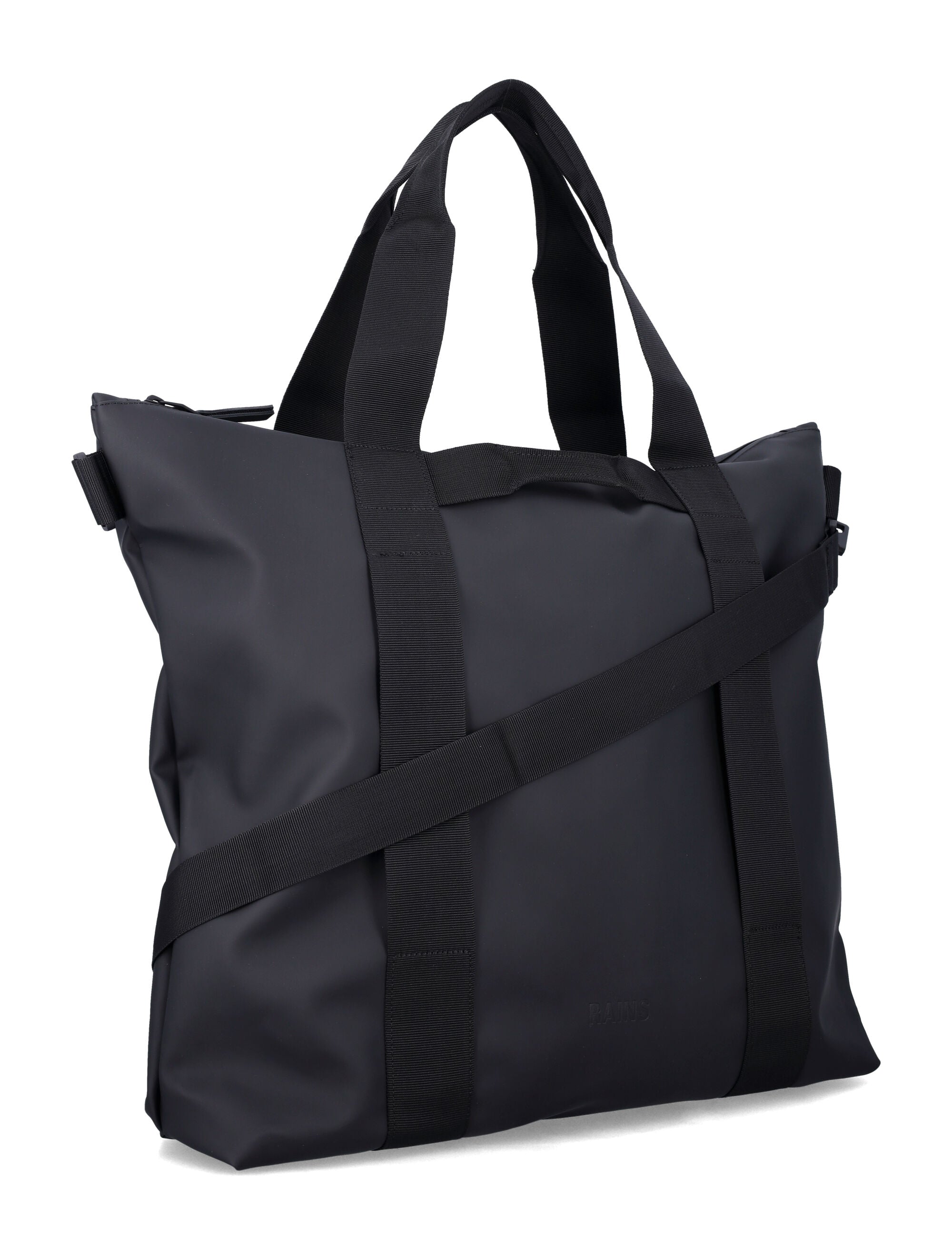 Rains Black Waterproof Tote Bag Polyester Coating