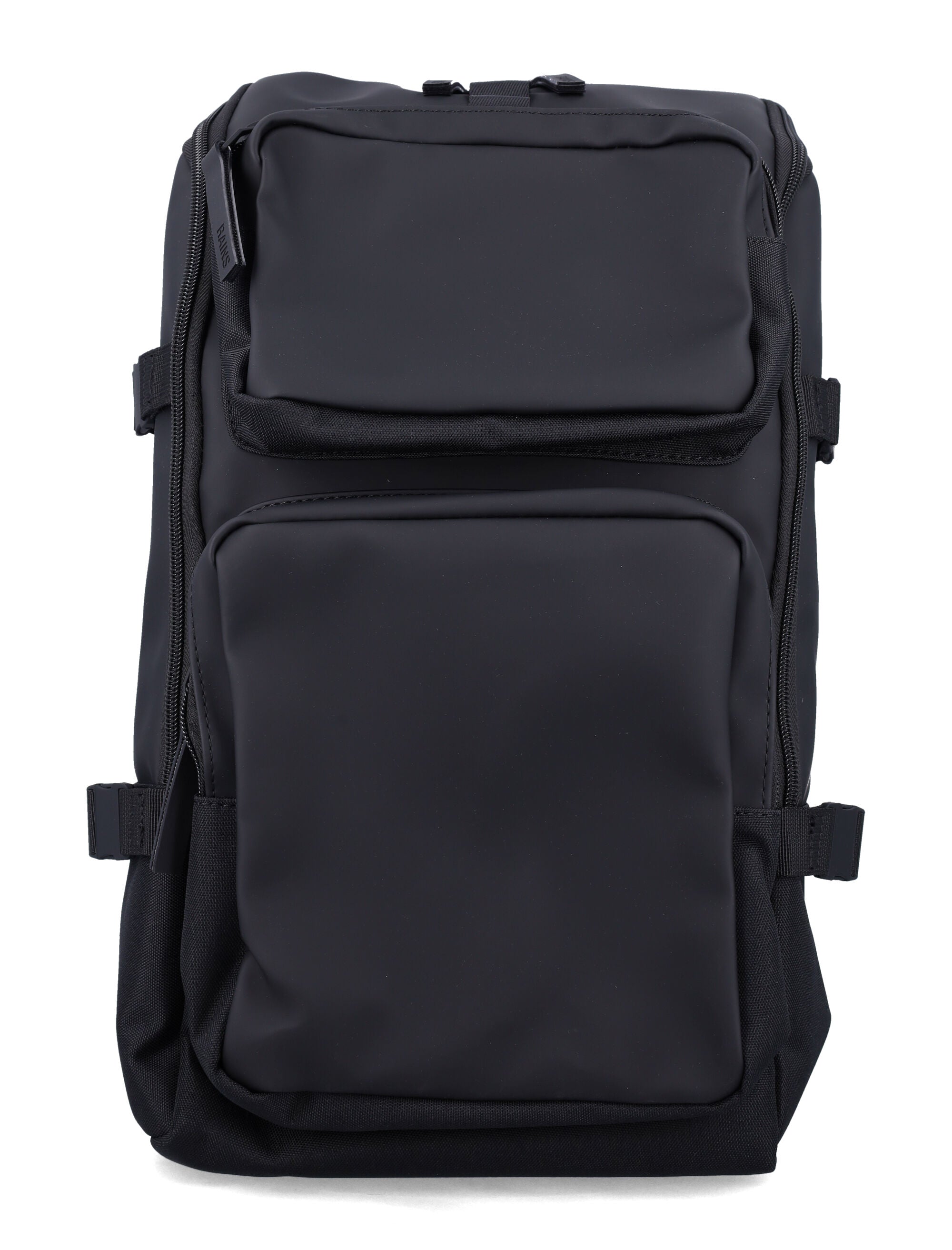 Rains Trail Cargo Waterproof Backpack Black Polyester Coating