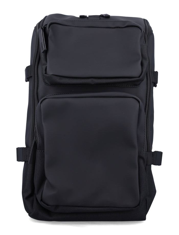 Rains Trail Cargo Waterproof Backpack Black Polyester Coating