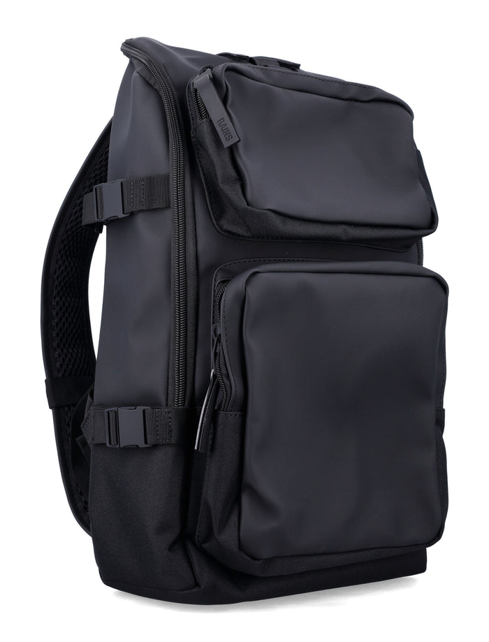 Rains Trail Cargo Waterproof Backpack Black Polyester Coating
