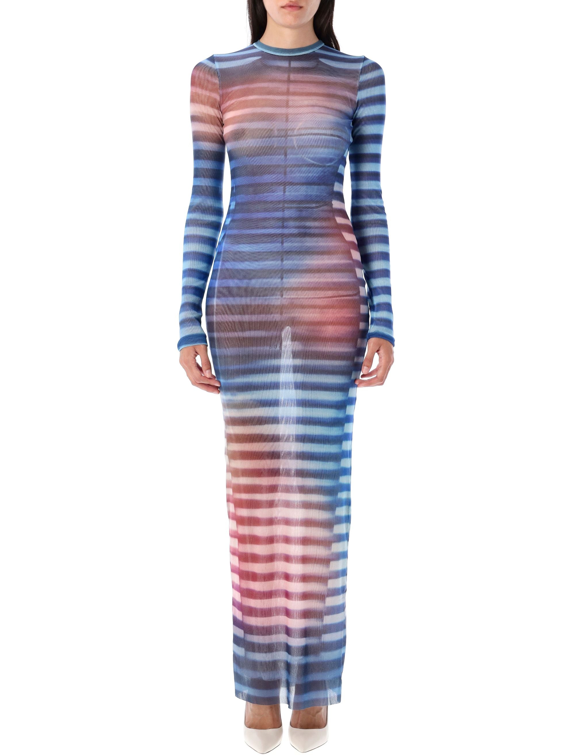 Long Air dress Light Blue Peach Polyamide Lining