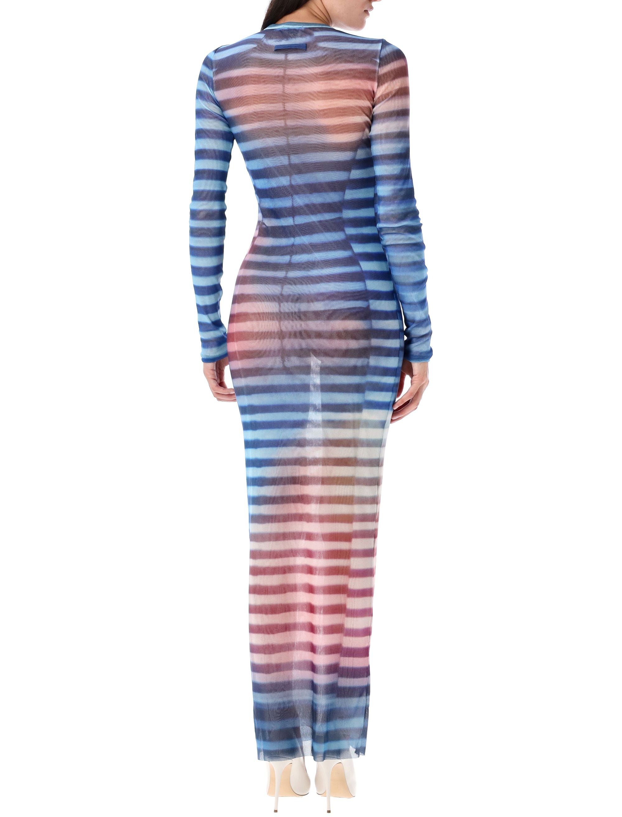 Long Air dress Light Blue Peach Polyamide Lining