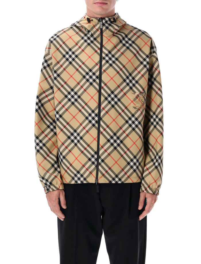 Burberry London reversible Check hooded jacket Sand Ip / Black Polyester