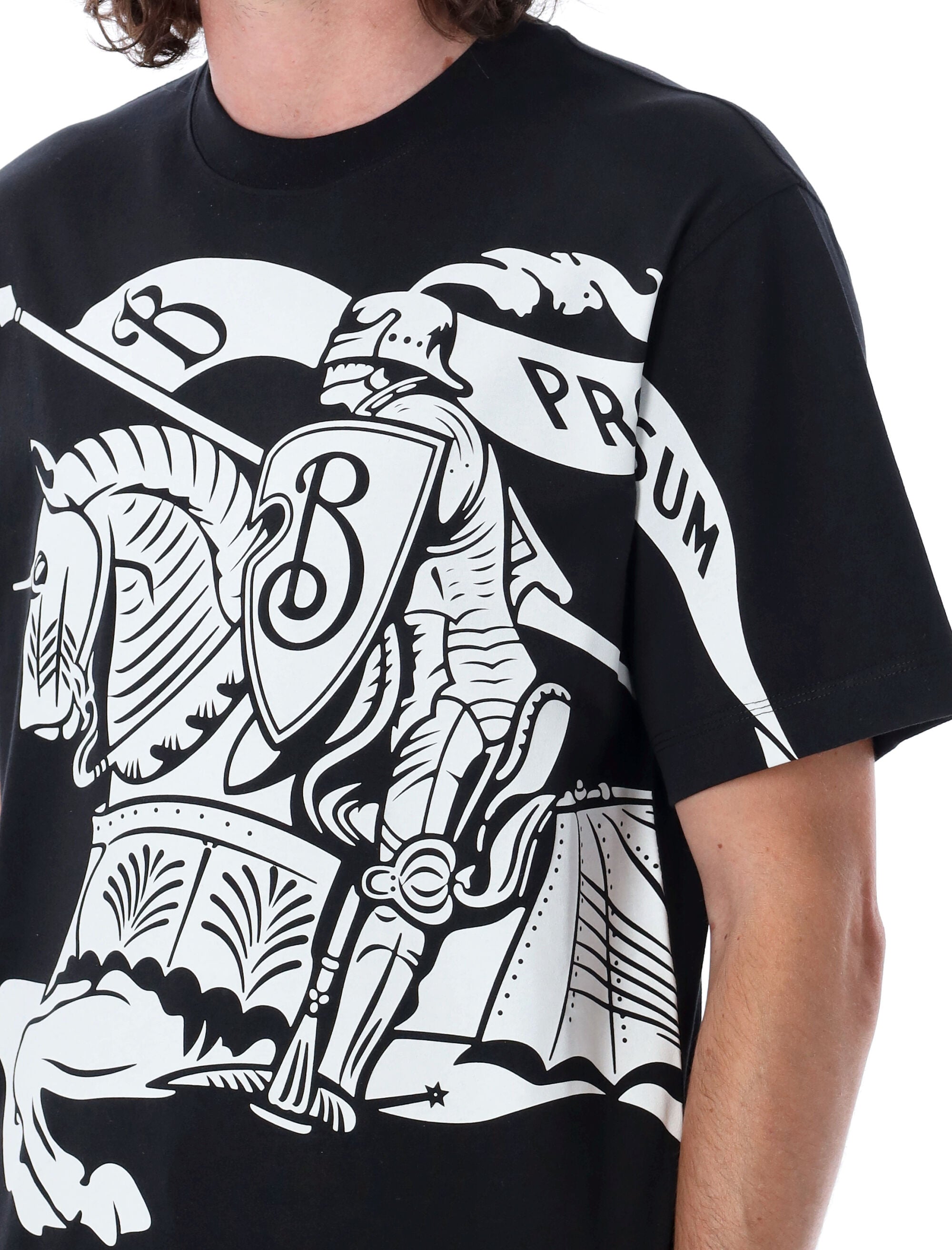 Knight print t-Shirt Black Cotton Tshirt