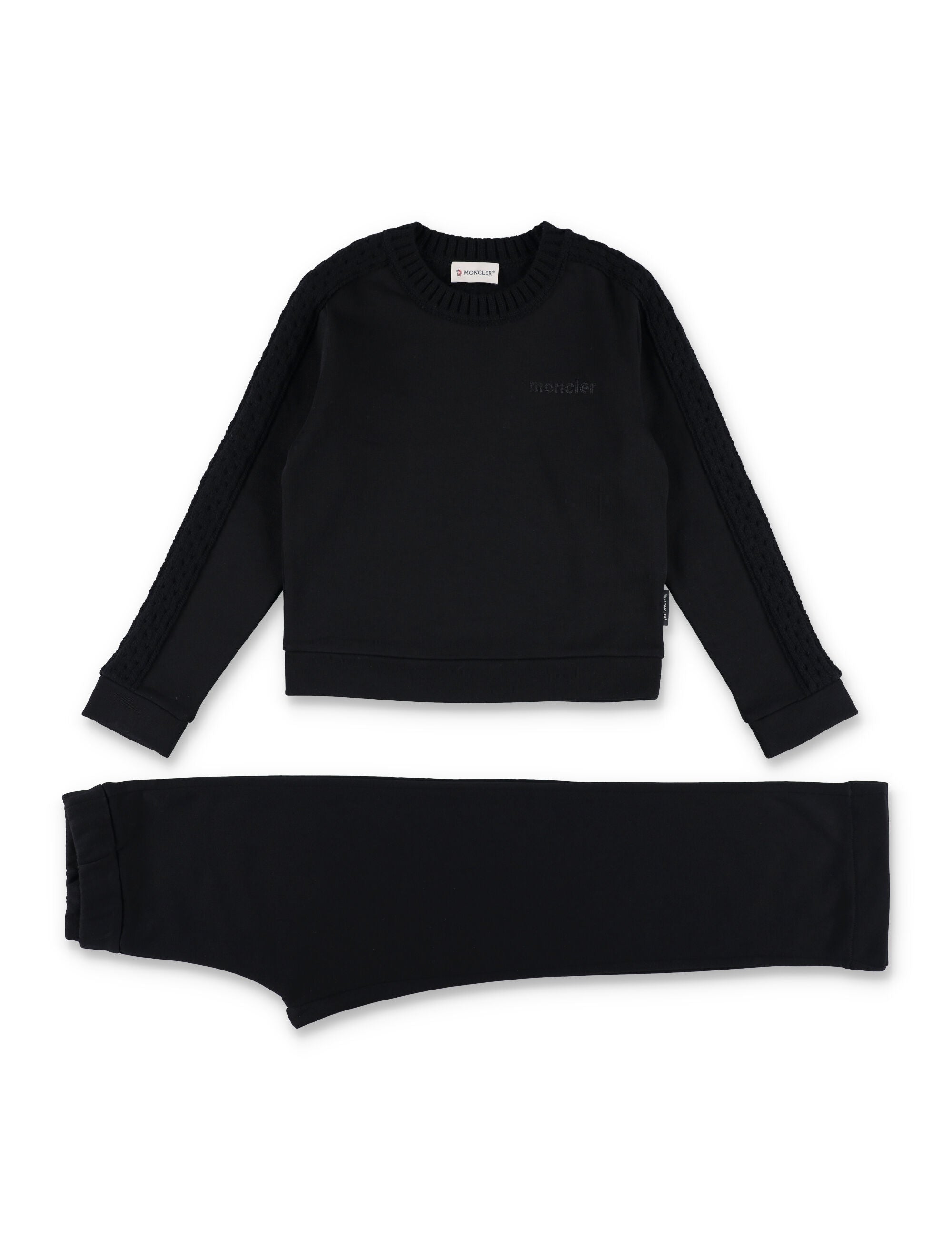 Kid - Wool-trimmed cotton tracksuit set Black Details