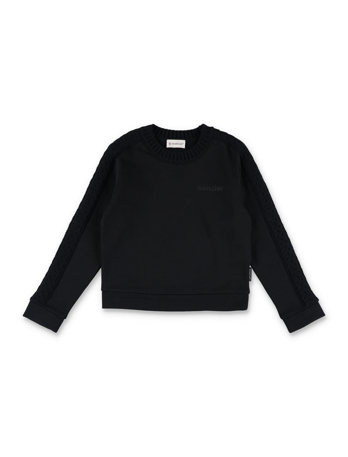 Kid - Wool-trimmed cotton tracksuit set Black Details