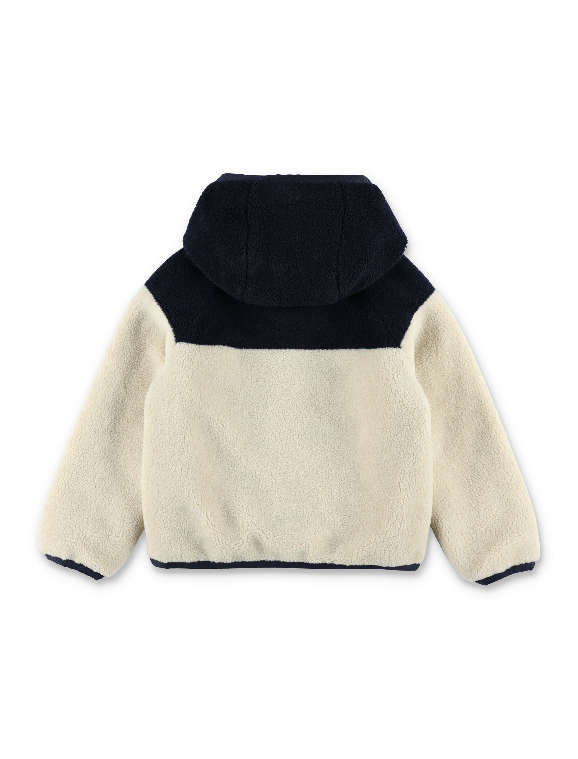 Reversible Teddy and nylon zip-up hoodie Moncler Grenoble kids Beige Blue Acrylic Fleeces