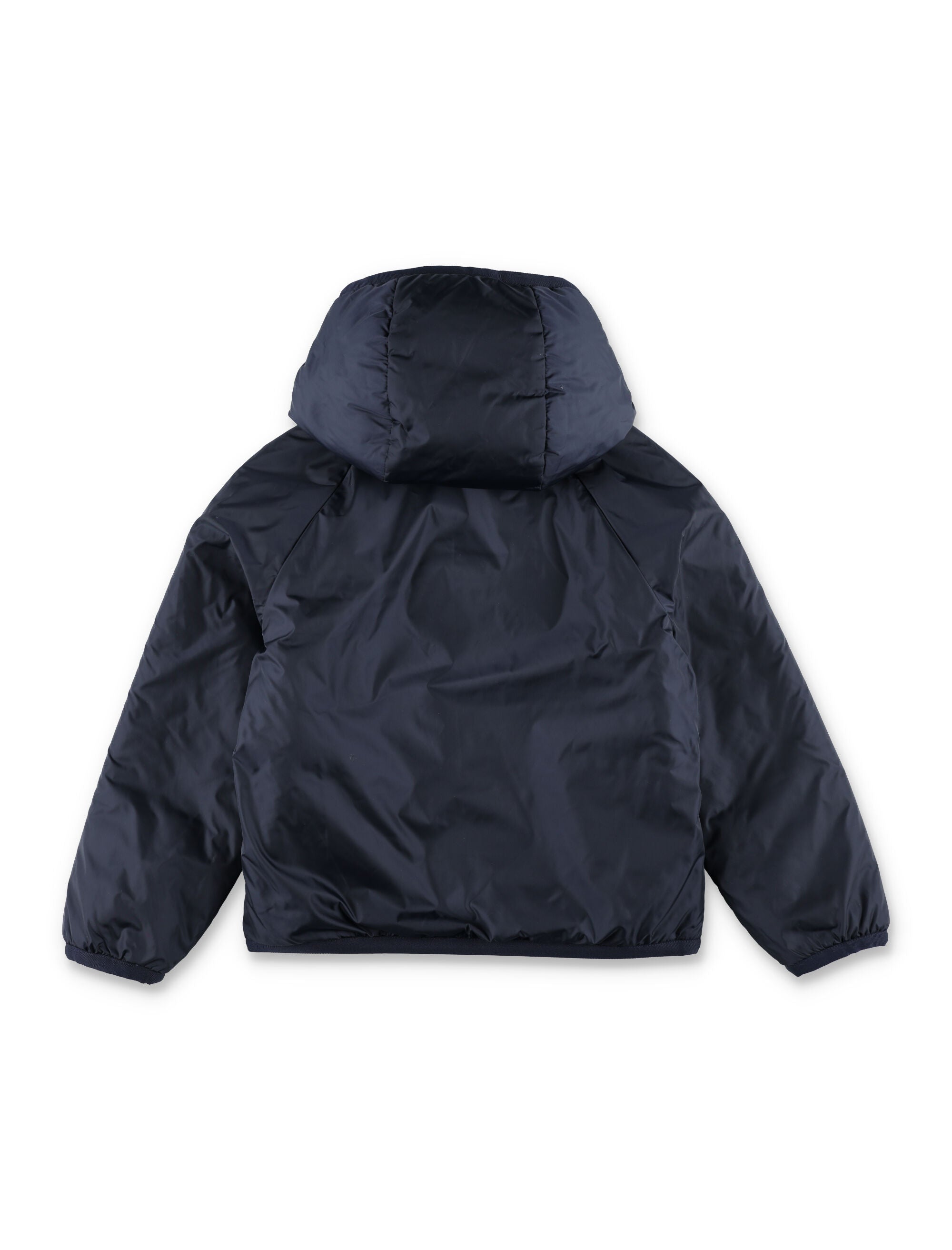 Reversible Teddy and nylon zip-up hoodie Moncler Grenoble kids Beige Blue Acrylic Fleeces